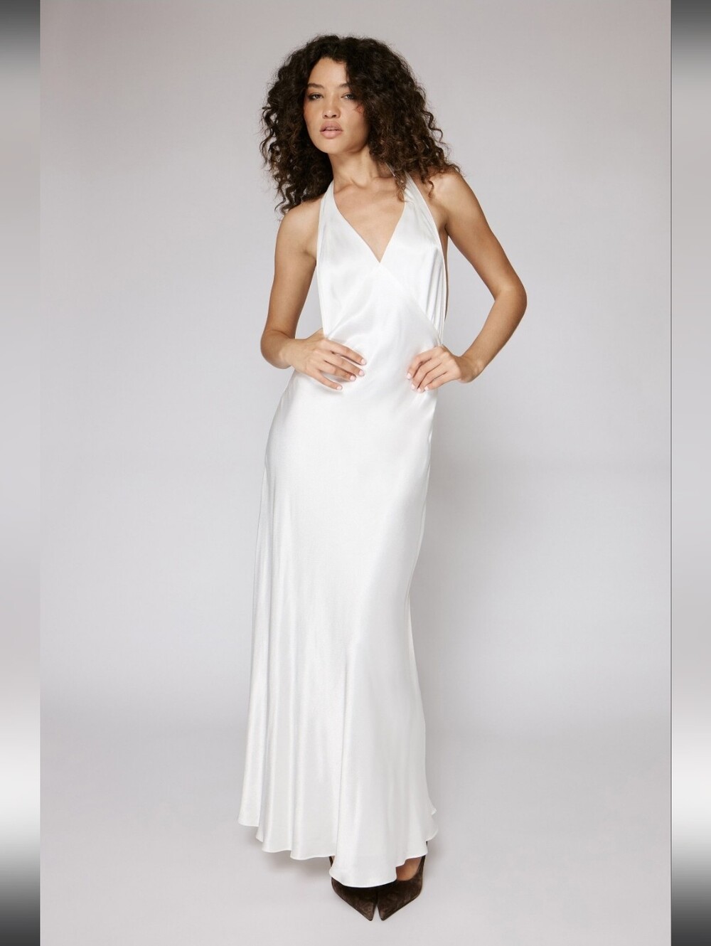 NWT BARDOT Thena halter neck maxi dress in ivory Size 8